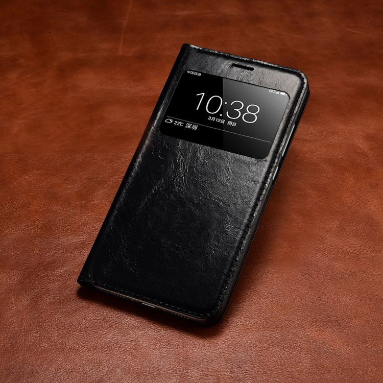 เคส Huawei nova plus มีช่องวิว XOOMZ View Window หนังแท้พับตั้งได้