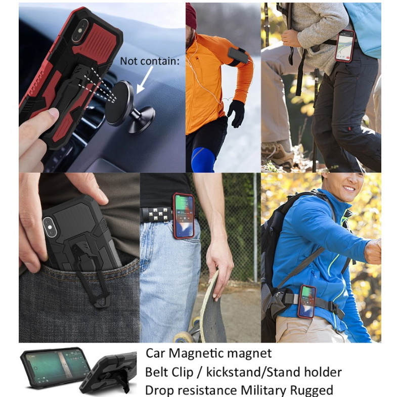 เคส Huawei Nova 5T #เคสฝาหลังกันกระแทกมีคลิบหนีบ ไฮบริด พลาสติก+TPU Heavy Duty Rugged Hybrid