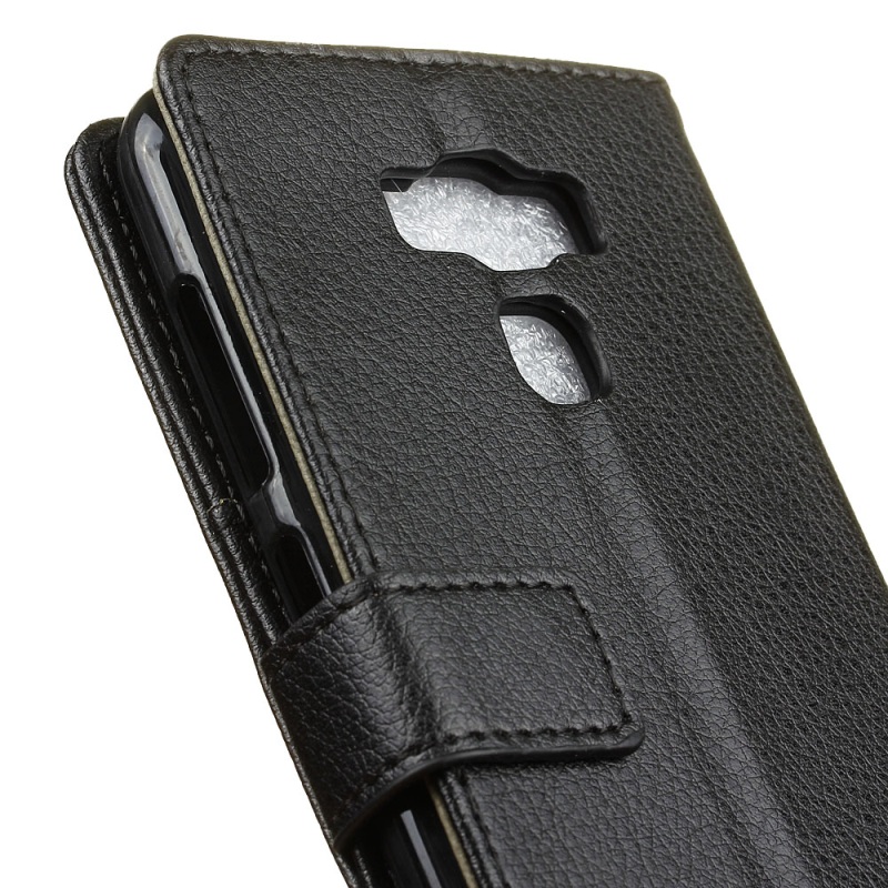 Case Asus Zenfone 3 Max ZC553KL #เคสหนังฝาพับผิวลิ้นจี่มีช่องเสียบการ์ด Litchi Grain Phone Case Wallet (PU Leather + TPU)