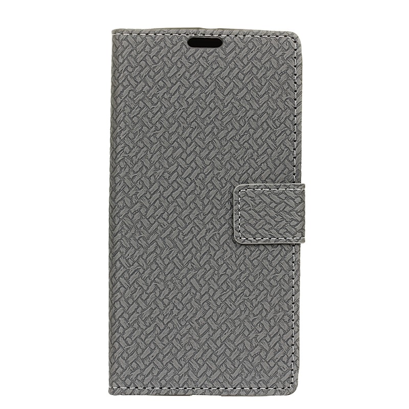 เคส Huawei Y3 (2017) #เคสฝาพับแบบกระเป๋าสตางค์หนัง PU ลายถักทอ