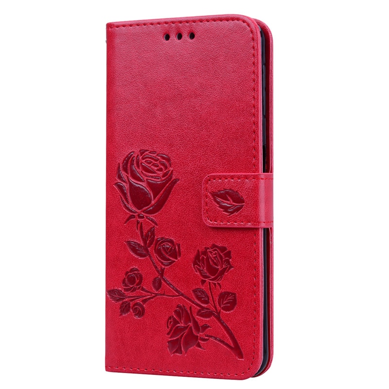 Case Samsung Galaxy A7 (2018) #เคสฝาพับหนัง PU ลายดอกกุหลาบแบบกระเป๋าสตางค์ Imprinted Rose Leather