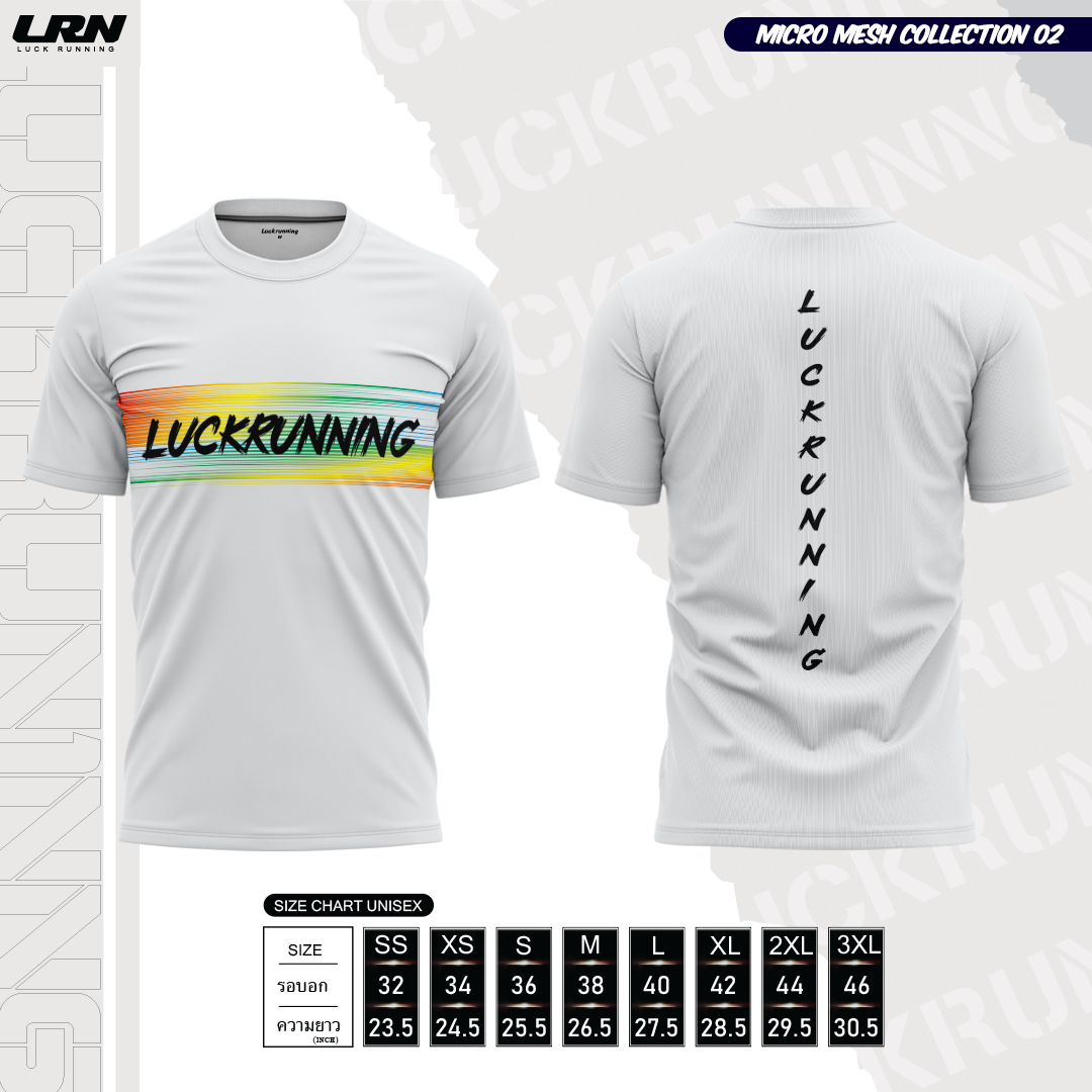 เสื้อวิ่งพิมพ์ลาย LRN Collection 02 เนื้อผ้า Micro Mesh สำหรับวิ่งมาราธอน (MM03)
