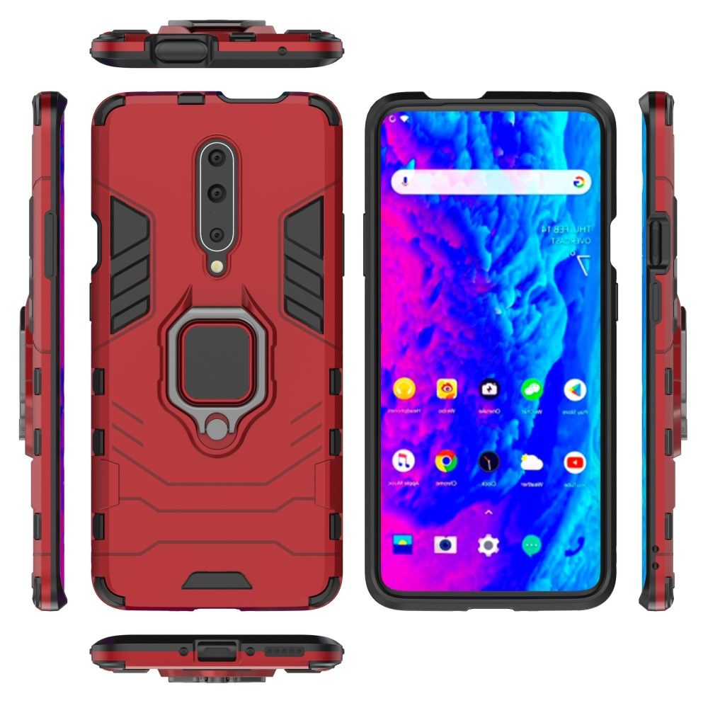 Case OnePlus 7 Pro #เคสฝาหลังพลาสติกแข็ง +TPU Hybrid Case มีแหวนสวมนิ้วโลหะ