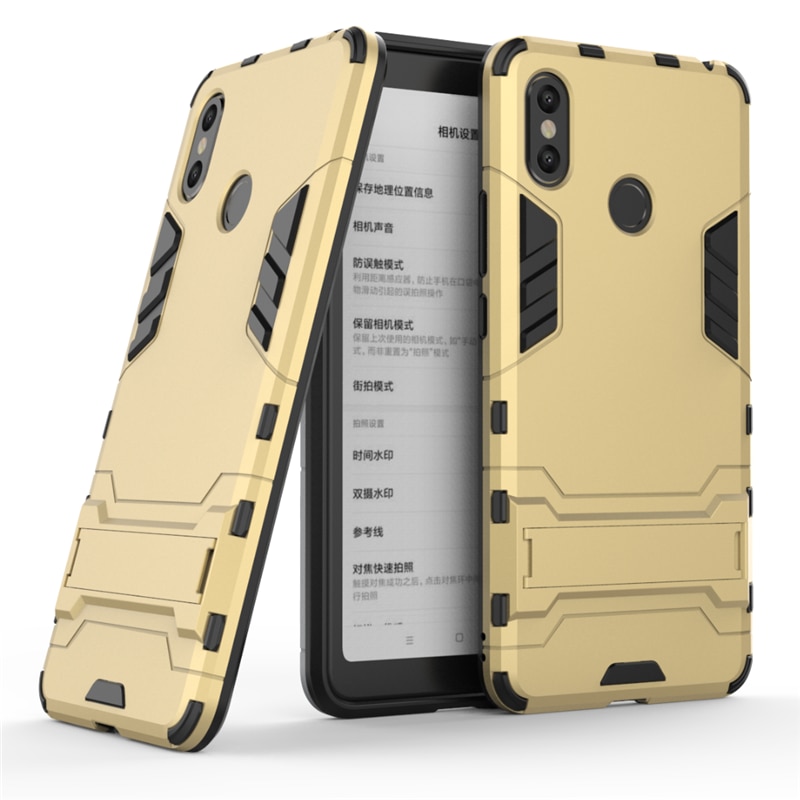 Case Xiaomi Mi Max 3 #เคสฝาหลังพลาสติก ไฮบริด TPU + Kickstand