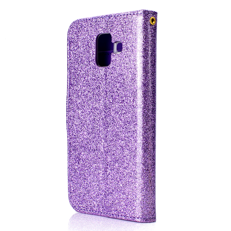 Case Samsung Galaxy A6 (2018) #เคสฝาพับแบบกระเป๋าสตางค์ Glitter Powder ตกแต่ง Rhinestone มีกระจก