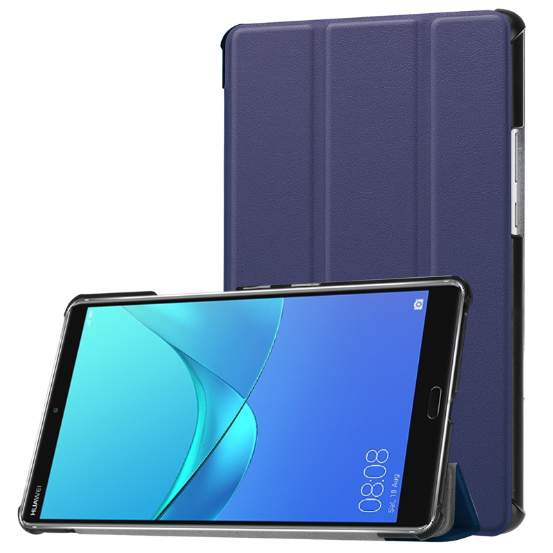 Case Huawei MediaPad M5 8.4 นิ้ว #เคสฝาพับหนัง PU แบบพับ 3 พับ Tri-fold Leather Folio Case