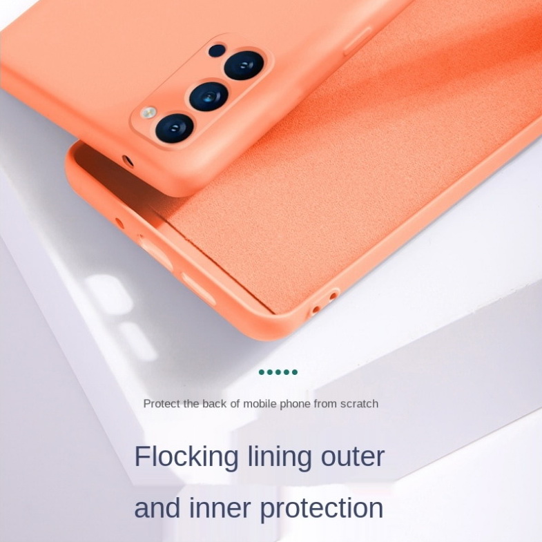 เคส OPPO Reno 5 Pro 5G #เคสฝาหลังซิลิโคนนิ่มมีแหวนสวมนิ้ว Liquid Silicone Back Case