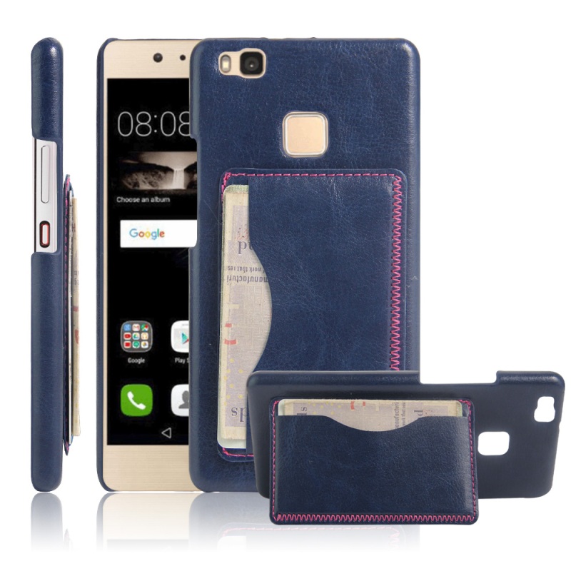Case Huawei P9 Lite Vintage Leather Coated Hard Backมีช่องเสียบการ์ดหลังเคส