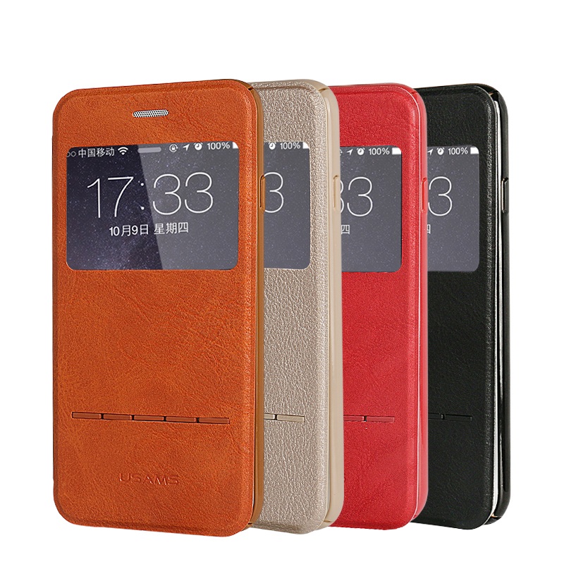 เคส iPhone 6s Plus / 6 PlusUSAMS View Window Leather Case with Touch Slide Button