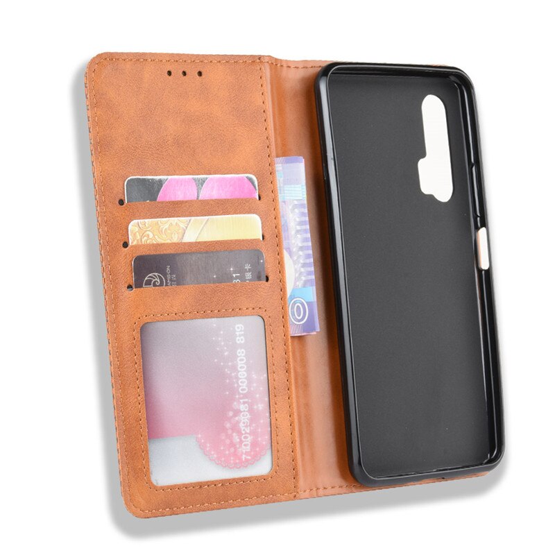 เคส Huawei nova 6 #เคสฝาพับปกหนังสไตล์วินเทจดูดซับอัตโนมัติแบบกระเป๋าสตางค์