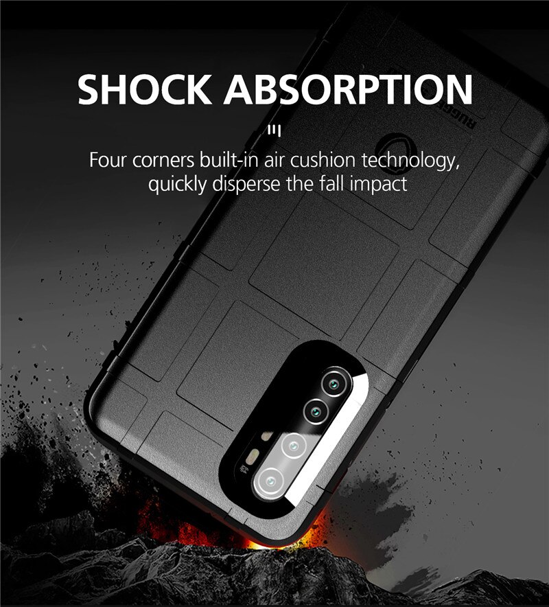 Case Xiaomi Mi Note 10 Lite #เคสฝาหลัง Rugged Shield Series Soft Silicone Shock Absorption Matte กันกระแทก