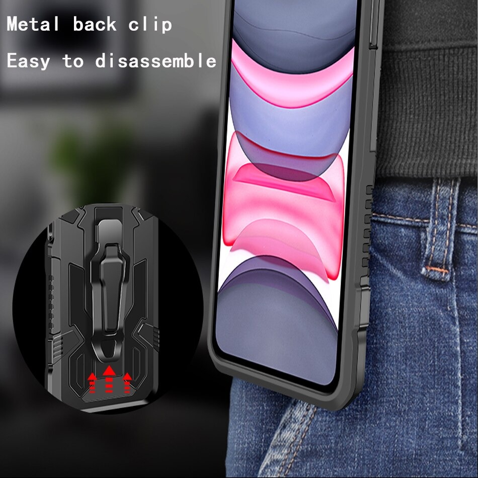 เคส Iphone 14 Pro Max #เคสฝาหลังกันกระแทกมีคลิบหนีบ ไฮบริด พลาสติก+TPU Heavy Duty R