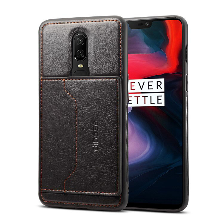 เคส OnePlus 6 #เคสฝาหลัง TPU เคลือบหนัง PU Crazy Horse Leather Coated PC + TPU Hybrid