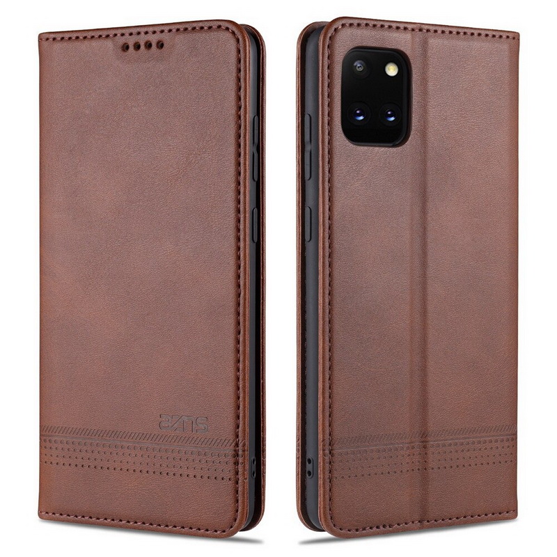 เคส Samsung Galaxy Note 10 Lite #เคสฝาพับ AZNS สไตล์ Retro หนัง PU มีช่องเสียบการ์ด