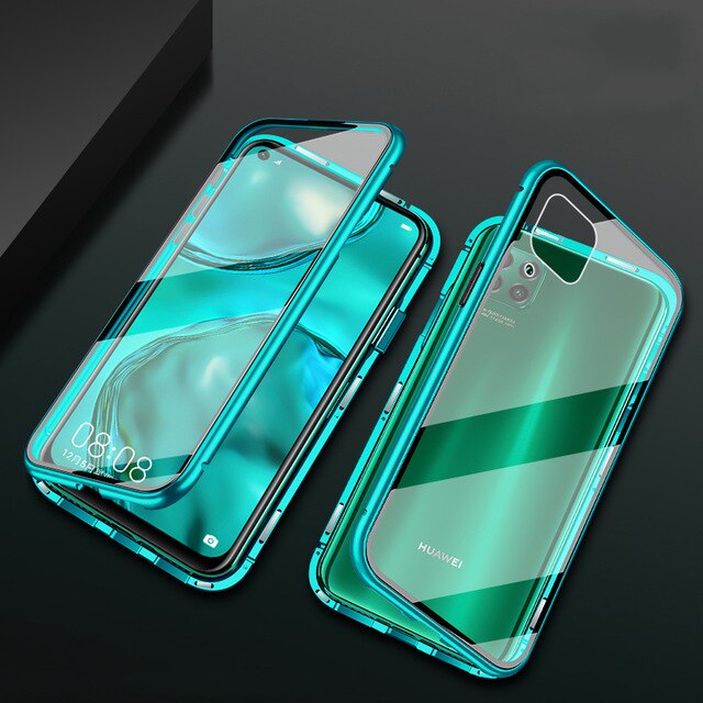 เคส Huawei nova 7i #เคสฝาครอบกระจกขอบโลหะดูดซับแม่เหล็ก Fully Protection Magnetic Adsorption Glass Metal Phone Protective