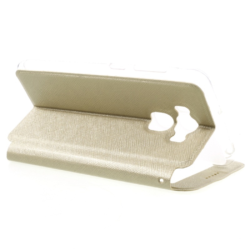 Case Asus Zenfone 3 Max ZC553KL เคสหนังฝาพับมีช่องวิว Cross Texture Leather Stand Flip Phone Cover