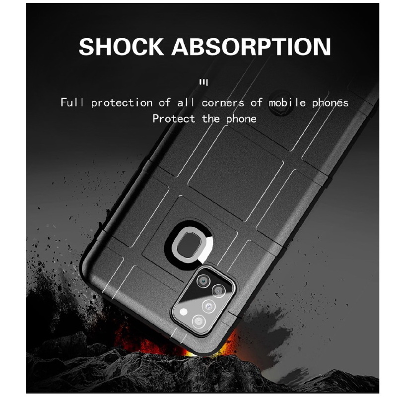เคส Samsung Galaxy A21s #เคสฝาหลัง Rugged Shield Series Soft Silicone Shock Absorption Matte กันกระแทก