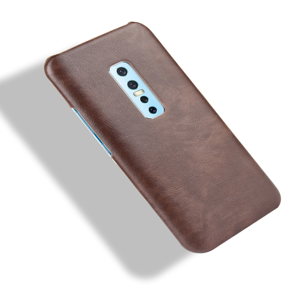 เคส vivo V17 Pro #เคสฝาหลังพลาสติกแข็งเคลือบหนัง PU ลายผิวลิ้นจี่ Litchi Skin Leather Coated