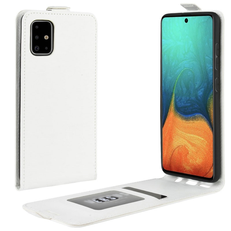 Case Samsung Galaxy A51 #เคสฝาพับหนัง PU Crazy Horse แนวตั้ง พร้อมช่องเสียบการ์ด