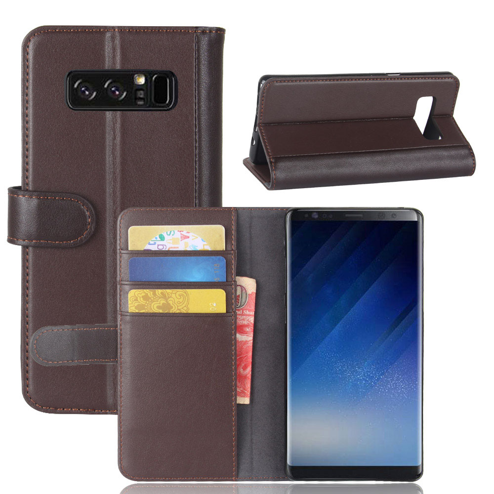 เคส Samsung Galaxy Note 8 #เคสฝาพับสไตล์กระเป๋าสตางค์รูปแบบหนังแท้แยกมีช่องเสียบบัตรคุณภาพดี