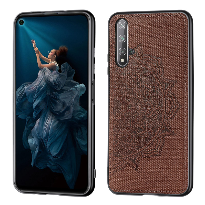 Case Huawei Nova 5T #เคสฝาหลัง Imprint Mandala Flower ลายดอกไม้หนัง PU+PCTPU ไฮบริด