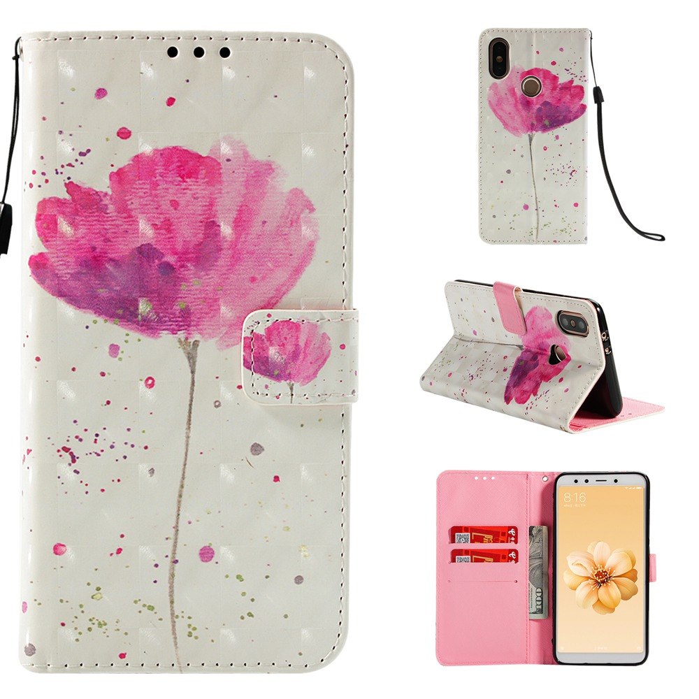 เคส Xiaomi Mi A2 #เคสฝาพับสไตล์กระเป๋าสตางค์ 3D Vivid Pattern Stand Leather