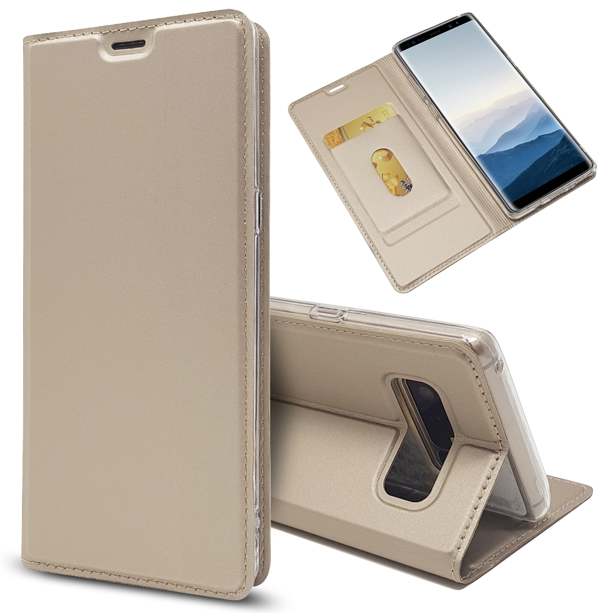 เคส Samsung Galaxy Note 8 #เคสฝาฟับหนัง PU คุณภาพดีพร้อมช่องเสียบการ์ด