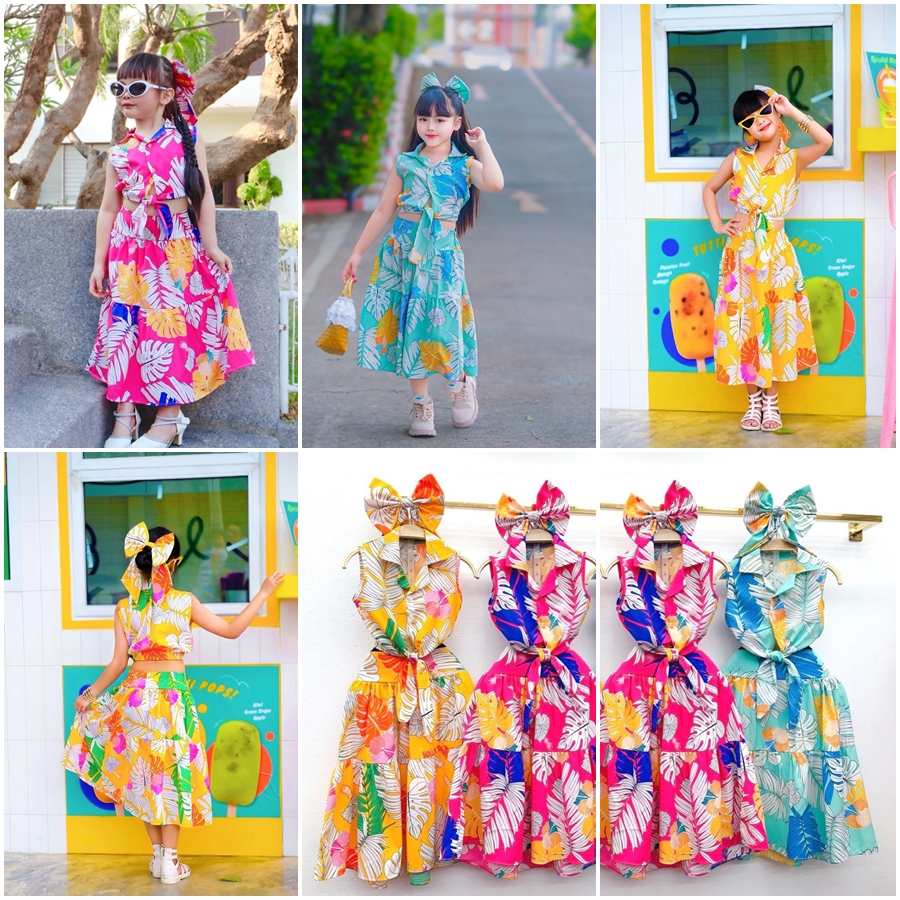 ชุดกระโปรงเด็กหญิง สีสดใส