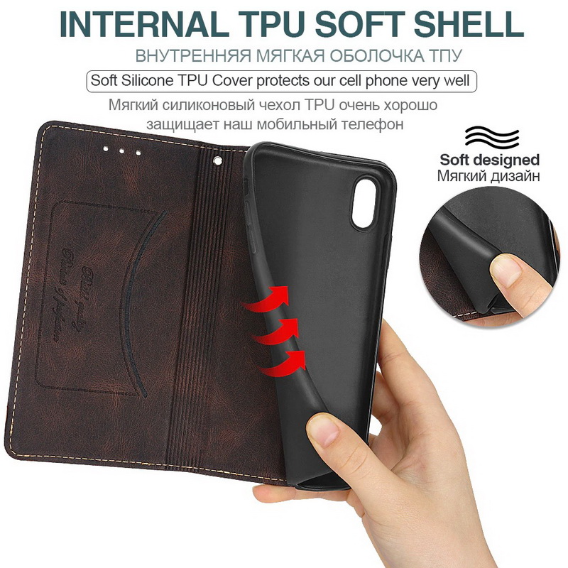 เคส Redmi Note 11 / Redmi Note 11S #เคสฝาพับปกหนังสไตล์วินเทจดูดซับอัตโนมัติแบบกระเป๋าสตางค์
