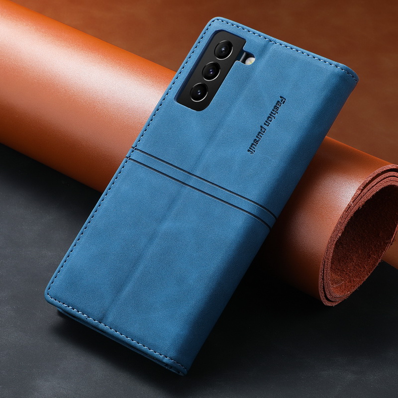 เคส Samsung Galaxy S21 FE 5G #เคสฝาพับหนัง PU แบบกระเป๋าสตางค์ Retro Matte Leather Wallet
