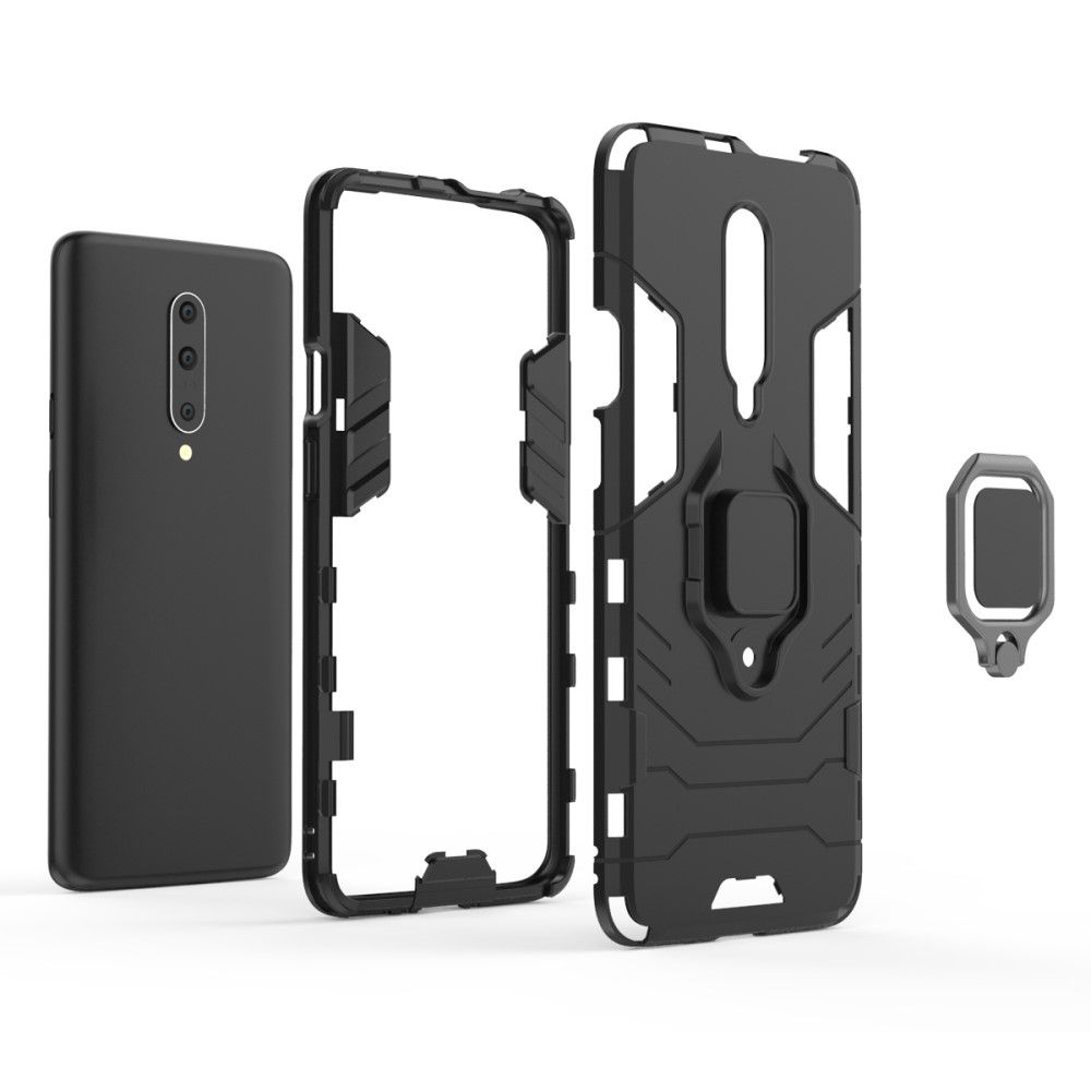 Case OnePlus 7 Pro #เคสฝาหลังพลาสติกแข็ง +TPU Hybrid Case มีแหวนสวมนิ้วโลหะ