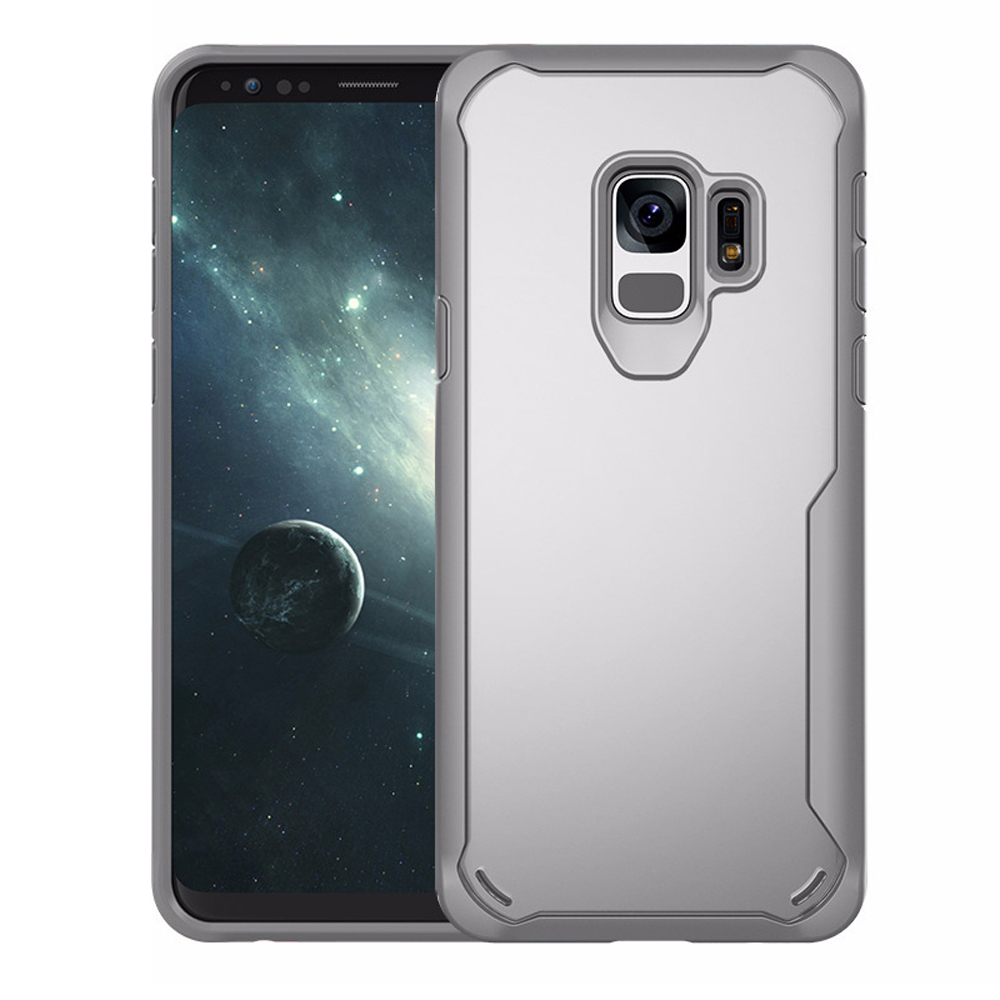 เคส Samsung Galaxy S9 #เคสแบบฝาหลังใสขอบสีทึบ Drop-proof Hybrid PC and TPU