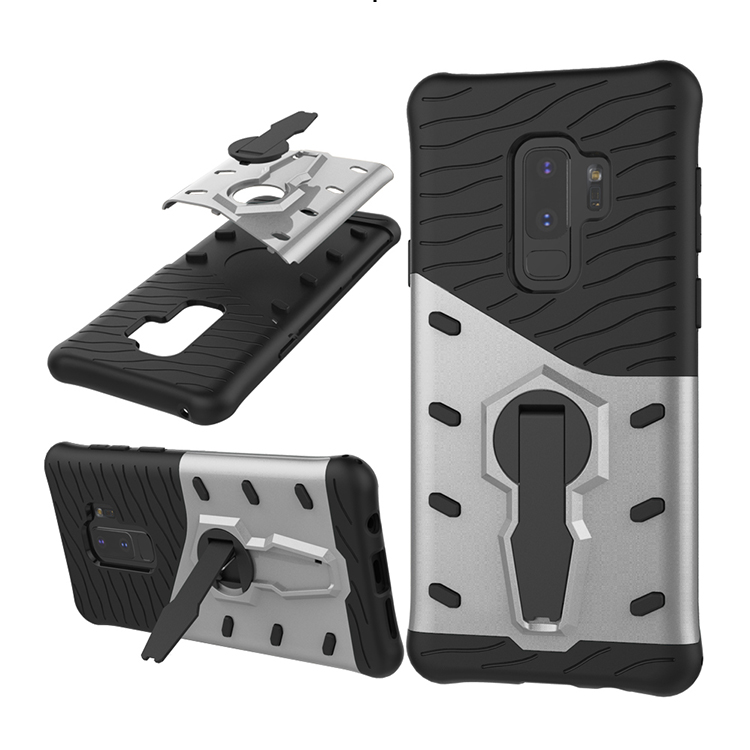 เคส Samsung Galaxy S9+ G965 TPU นุ่ม + พลาสติก #เคสฝาหลังมีขาตั้งในตัวหมุนได้ 360 องศา