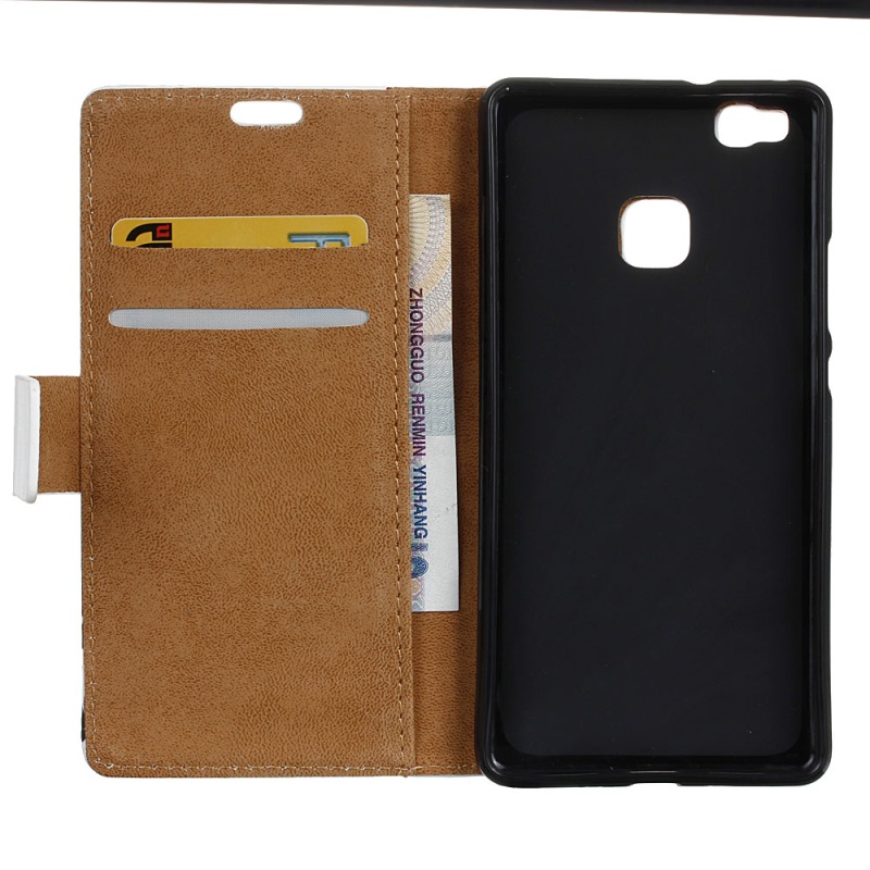 เคส Huawei P9 Lite #เคสฝาพับสไตล์กระเป๋าสตางค์ #Leather Wallet Stand Case Shell