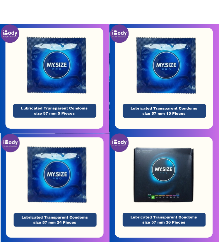 MY.SIZE® Lubricated Transparent Condoms size 57 mm