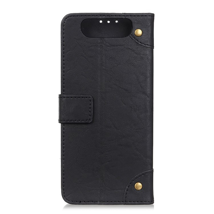 เคส Samsung Galaxy A80 #เคสฝาพับแบบกระเป๋าสตางค์หนัง PU สไตล์ Retro