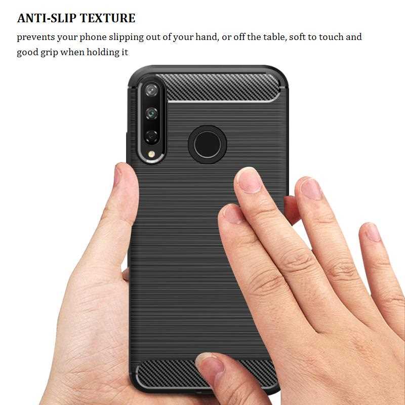 เคส Huawei Y7p #เคสคาร์บอนไฟเบอร์ ผิวขัดแปรง Brushered TPU Back Case