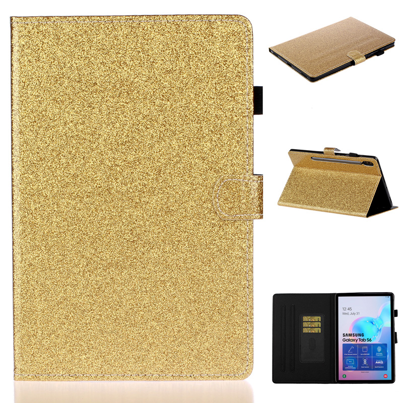 Case Samsung Galaxy Tab S7 11นิ้ว T870 T875 #เคสแท็บเล็ตหนัง PU มีช่องใส่บัตร Glitter Powder Magnetic Stand Wallet PU Leather