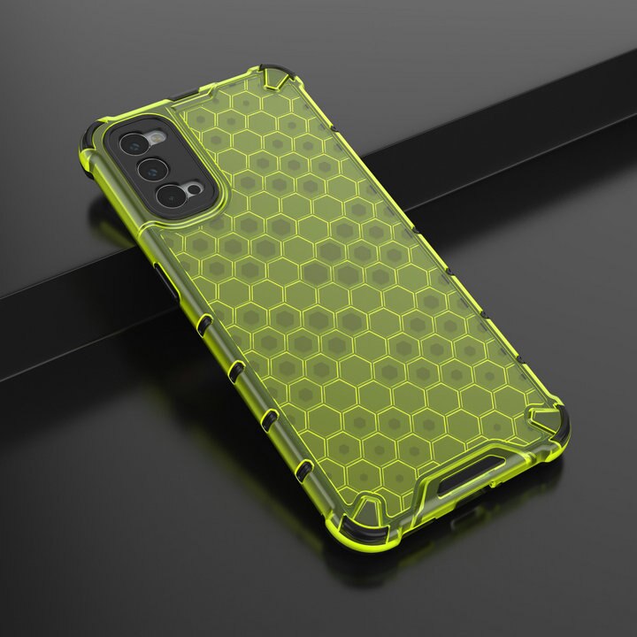 Case OPPO Reno 4 Pro 5G #เคสฝาหลังกันกระแทก Honeycomb Shock Absorber TPU + PC + Silicone Hybrid