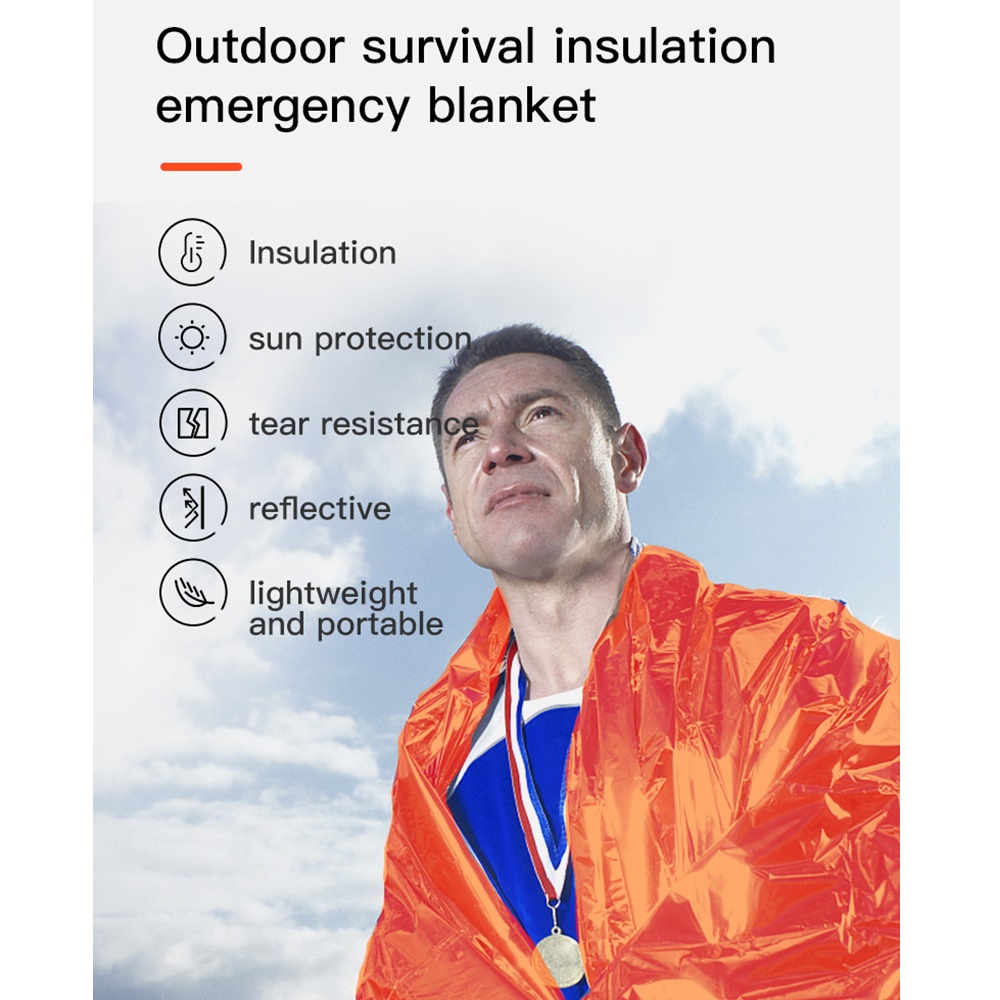 ผ้าห่มฉุกเฉิน Emergency Blanket อุปกรณ์ช่วยชีวิตและเพิ่มความอบอุ่นให้ร่างกาย (J1)