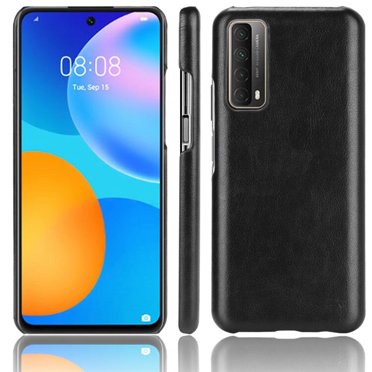เคส Huawei Y7a #เคสฝาหลังพลาสติกแข็งเคลือบหนัง PU ลายผิวลิ้นจี่ Litchi Skin Leather Coated