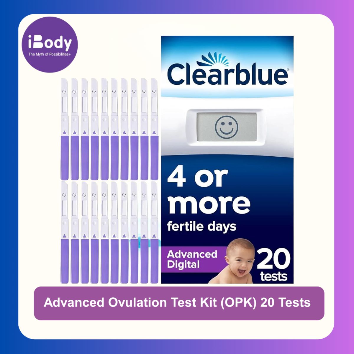 Clearblue® Advanced Ovulation Test Kit (OPK) 20 Tests อุปกรณ์ทดสอบการตกไข่แบบดิจิตอล เพิ่มโอกาสตั้งครรภ์ ดีสำหรับคนอยากมีบุตรหรือมีบุตรยาก #Clearblue