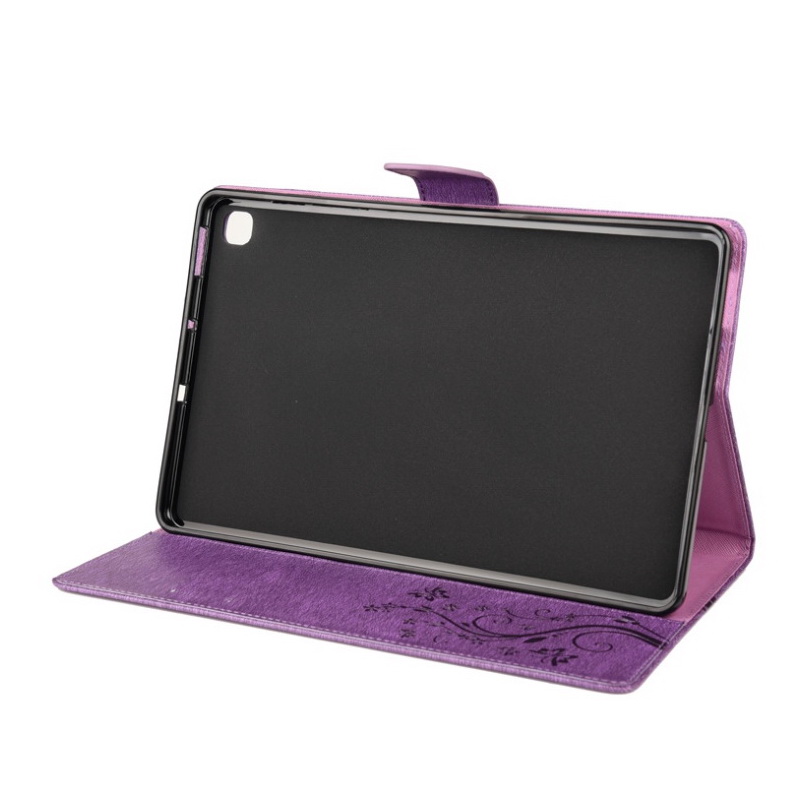 เคส Samsung Galaxy Tab A7 Lite 8.7" (T220,T225) #เคสฝาพับแบบกระเป๋าสตางค์ลายผีเสื้อลายดอกไม้