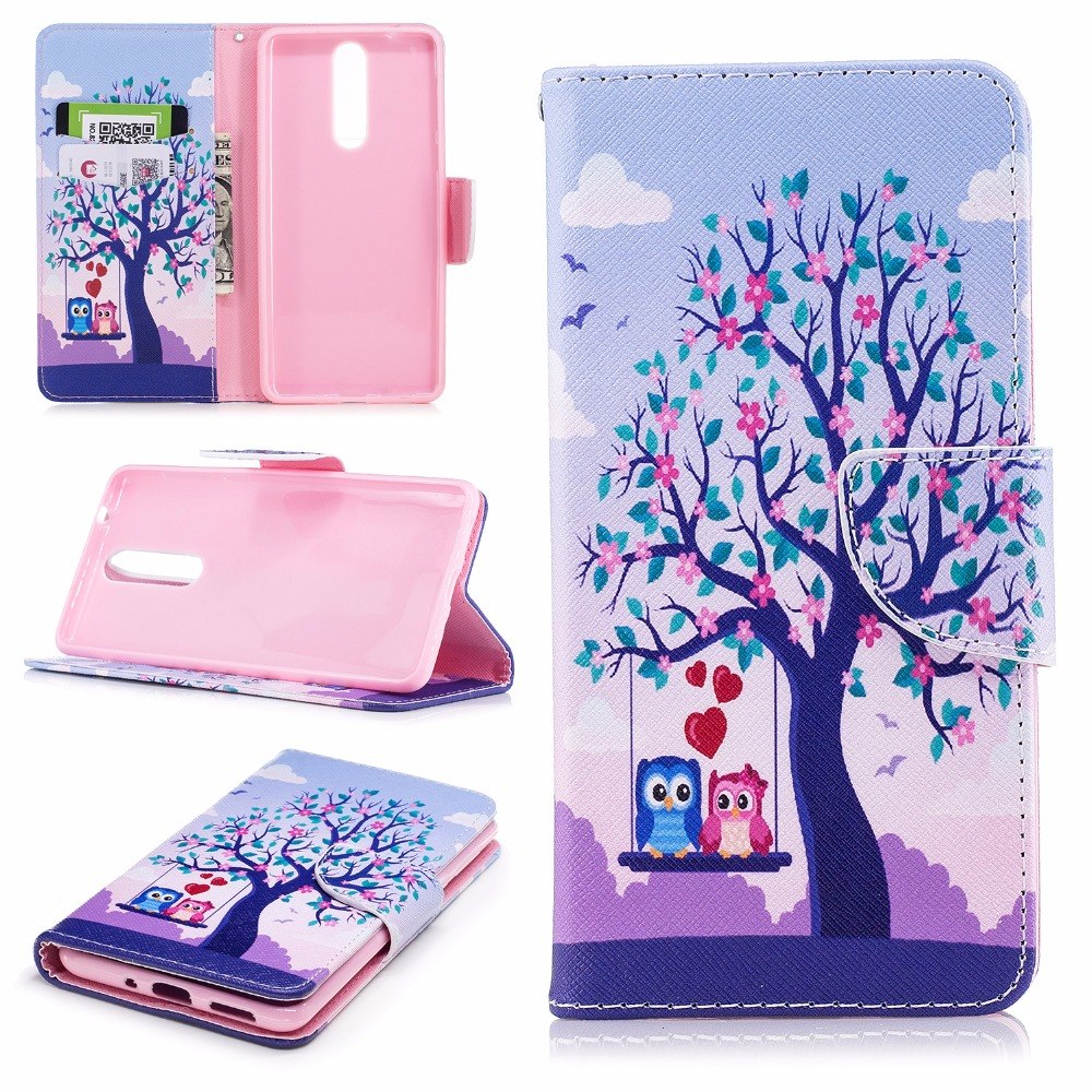 Case Nokia 8 #เคสฝาพับสไตล์กระเป๋าสตางค์พิมพ์ลายสวยๆ Pattern Printing Magnetic Leather