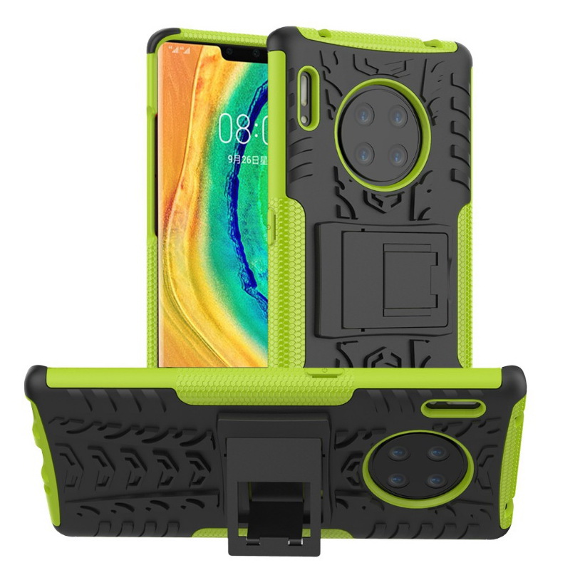 Case Huawei Mate 30 Pro #เคสฝาหลังกันลื่น Cool Tyre Pattern Kickstand (PC + TPU)