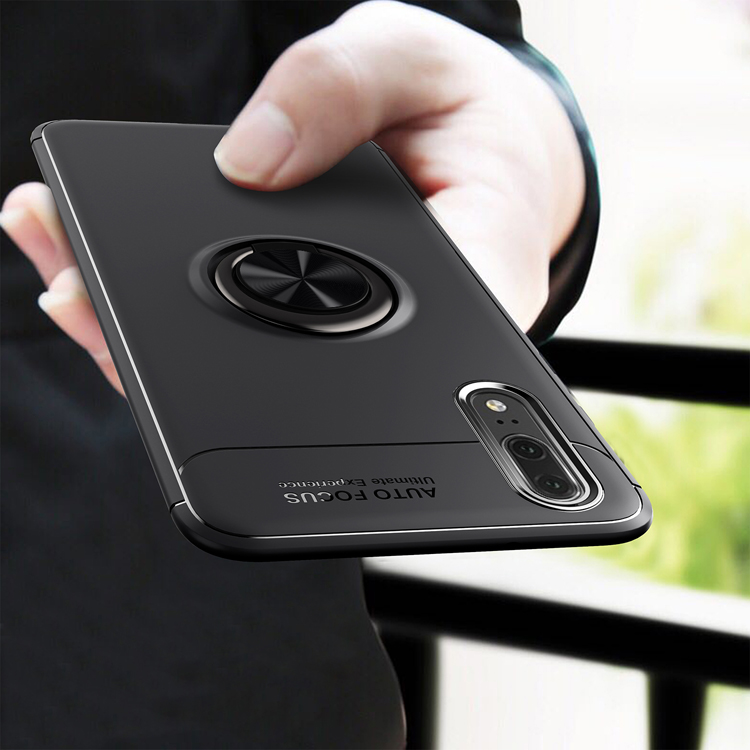 Case Huawei P20 Pro #เคสฝาหลัง TPU Finger Ring Kickstand (แผ่นโลหะแม่เหล็ก)
