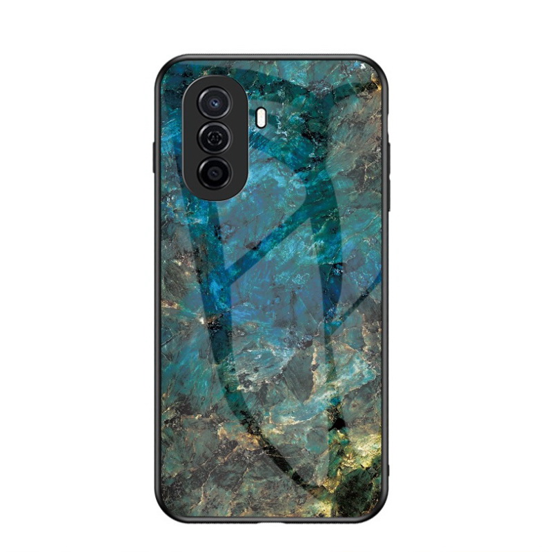 Case Huawei Nova Y70 #เคสฝาหลัง Gradient Color ลายหินอ่อน Glass + PC + TPU Hybrid Case