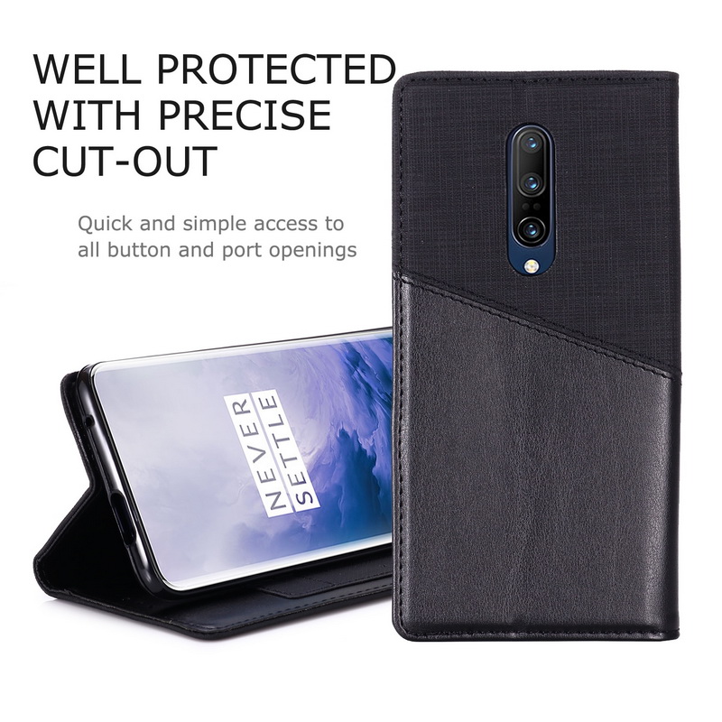 Case Oneplus 7 Pro #เคสแบบฝาพับ MUXMA หนัง PU ออกแบบสีทูโทนมีช่องเสียบบัตร PU Leather Magnetic Wallet