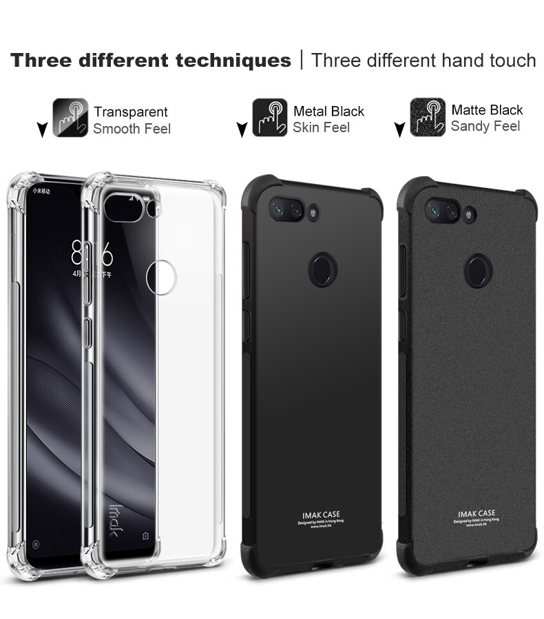 Case Xiaomi Mi 8 Lite #เคสแบบฝาหลัง Skin Feel Anti-drop TPU Case + Explosion-proof Screen Film