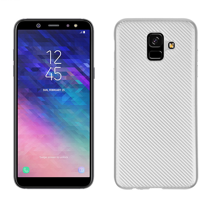 เคส Samsung A6 2018 #เคสฝาหลังนิ่ม Soft TPU คาร์บอนไฟเบอร์ผิวป้องกันลายนิ้วมือ